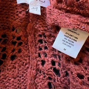 Open knit sweater cardigan